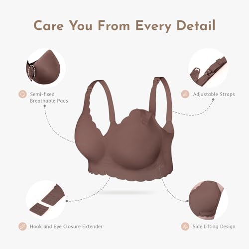 Image of Nursing Bras for Breastfeeding, Seamless Ultra Comfort Maternity Bra, Natural Shape Pregnancy Bras for Women