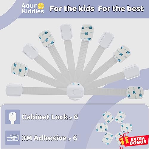 10 Pack Baby Proof Cabinet Latches Childproof Drawer Latches With 6 Extra 3M Adhesives, Adjustable No Drilling Child Safety Cabinet Locks Straps Baby Drawer Locks For Kids Baby Safety #TOP6