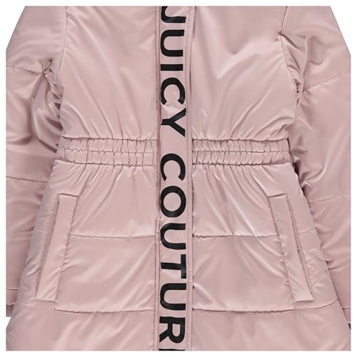 Image of Juicy Couture Girls Coat, Faux Fur Hooded Winter Jacket, Warm Padded Parka Hoodie, Kids Heavyweight Winter Coat
