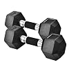 Yes4All Rubber Grip Encased Hex Dumbbells – Hand Weights With Anti-Slip 5-50 LBS Pair/Set