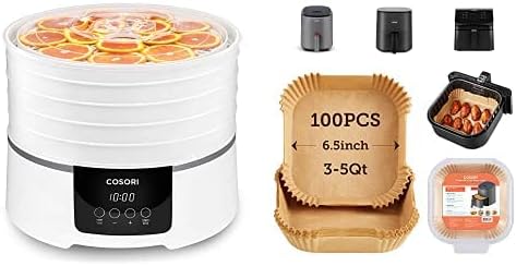COSORI Deshidratador de alimentos (50 recetas), secadora pequeña sin BPA con temperatura digital, 5 bandejas