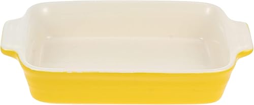 Cabilock Cuenco de cerámica para hornear de gres para hornear manijas Au Gratin Dish para panes de queso