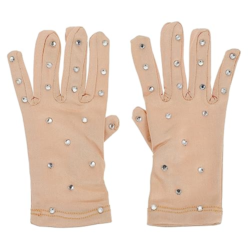 Abaodam 1Pair Rhinestone Performance Gloves for Women Comfortable Thermal Skating Gloves Elegant Design for Ice Skating for Winter Activities