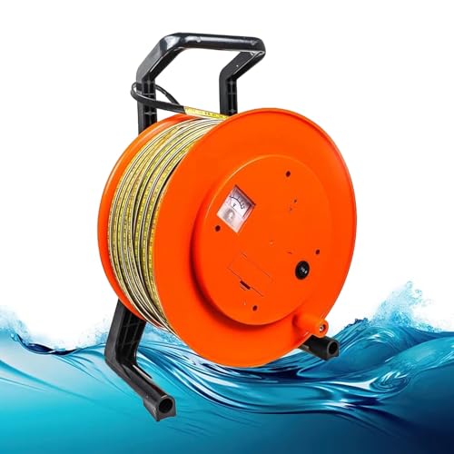 WUCIOA Indicateur de Niveau d'eau de puits Profond Portable, jauge de Profondeur d'eau de puits avec sonde en Acier Inoxydable, Voyant Lumineux, Affichage de crête(10m)