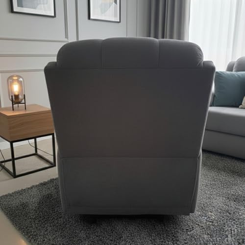 Image of Fabric Livo Recliner Sofa Chair Single Seater for Living Room, Office Manual Push Back Recliner Sofa Chair with Cushioned Armrest & Back Support (Dark Grey)