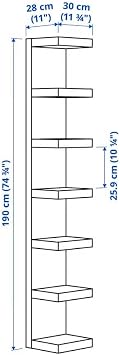 LACK wall shelf unit, white- LARGE 7 TIER LACK WALL SHELF- 30X190CM- Wall Mounted bookshelf- (WHITE)