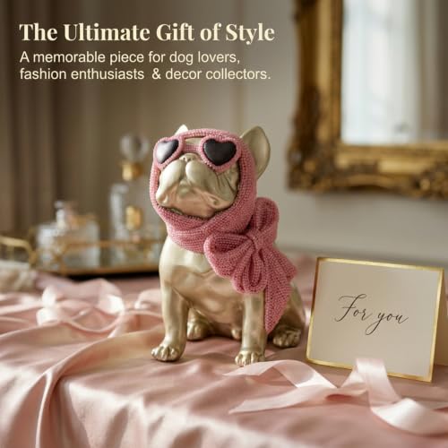 Gold French Bulldog Statue - image 5