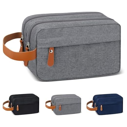 Neceser de viaje – Bolsa de aseo de viaje para mujer y hombre, portátil, neceser de aseo, multifunción estuche de aseo para organizar objetos personales accesorios, gris
