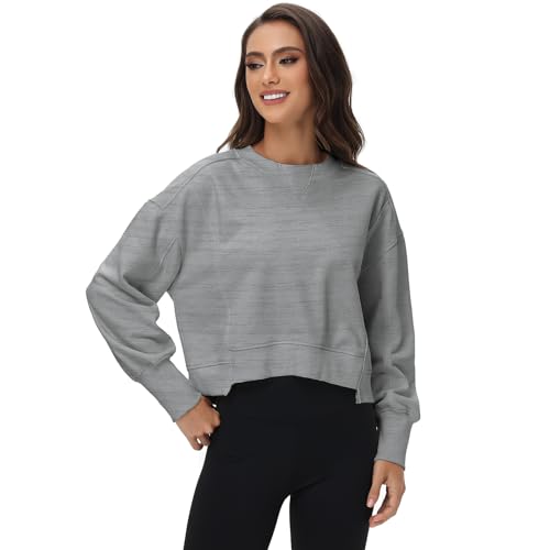 Oymyakon Womens Oversized Cropped Sweatshirts Crew Neck Long Sleeve Pullover Sweater Fall Fashion Clothes3