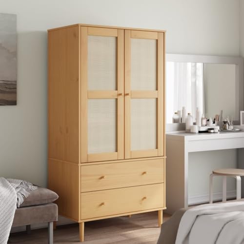 Mokuyary - Armario de madera maciza de pino para salón, dormitorio, vestidor, oficina
