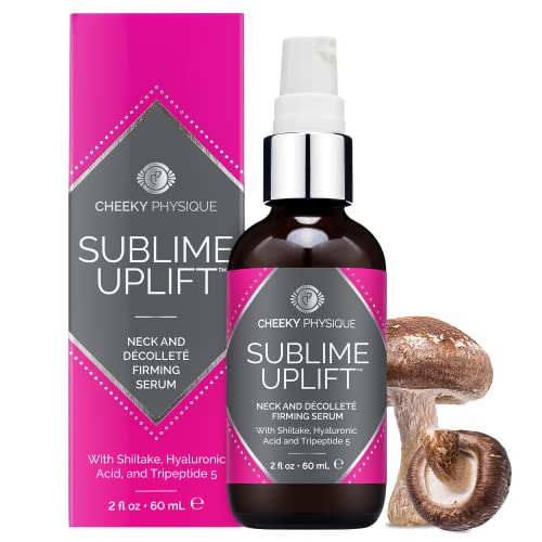 Sublime Uplift Neck Firming Serum - Tightening Cream for Crepey Skin & Wrinkles on the Neck, Chest & Decollete - Anti Aging Treatment Lotion with Shiitake Mushroom Extract, Hyaluronic Acid & Peptides