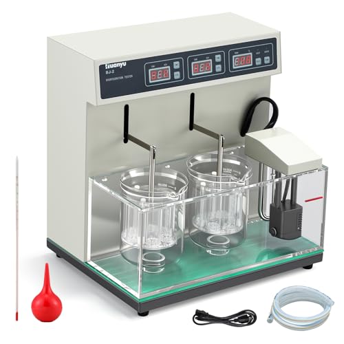 Huanyu BJ-2 Tablet Disintegration Tester Disintegration Apparatus Testing Machine Automatic Tablet Disintegrator Dual-Basket Precise Temperature Time Control Lab Instrument (110V)