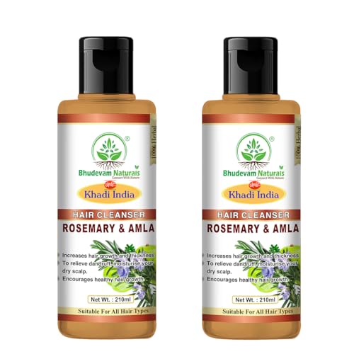 Image of Rosemary & Amla Herbal Hair Shampoo for Hair Fall Control, Scalp Nourishment & Strong Healthy Hair, Deep Cleansing Shampoo for Men & Women (PACK OF 2)