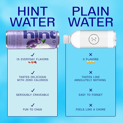 Image of Hint Sparkling Water with Electrolytes Added for Taste, Zero Sugar, Zero Calories, and Zero Sweeteners, 12 Fl Oz (Pack of 12) (12 Fl Oz (Pack Of 12), Huckleberry and Cream)
