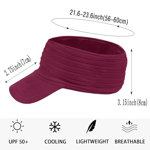 Image of Sports Sun Visor for Men Women UV Protection Lightweight Packable Stretchy Hats for Running, Tennis, Golf