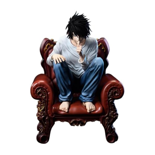 [HIWOWO]エル・ローライト L Lawliet フィギュア ソファに座る 思考版 L 1/7スケール PVC製 塗装済み 完成品 オーナメント ギフト 周辺グッズ 非公式 (L)
