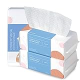 PoeticEHome Soft Dry Wipe, 100% Cotton Facial Tissue, Disposable Face Towel Lint Free, Dry Wet Use for Sensitive Skin, Facial Cleansing, Makeup Removing, Surface Cleaning (300 Count)