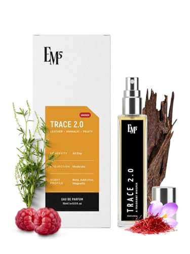 Image of EM5 Trace 2.0 Unisex Day & Night Perfume | Eau De Parfum Spray for Men and Women | Leather Animalic Warm Spicy Fragrance | Luxury Gift for Him /Her | 15 ml
