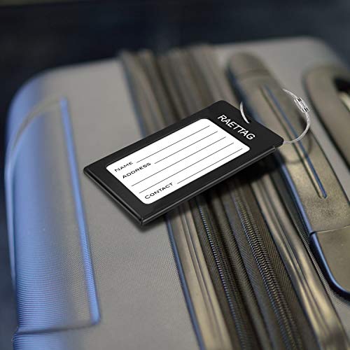 Image of Luggage Tags Metal Suitcase Tags Travel Bag ID Identifier Luggage Tag (Black 6-Pack)