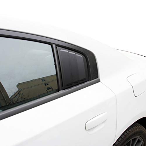 Image of Side Window Louvers Air Vent Scoop Shades Cover Blinds ABS for Dodge Charger 2011-2021 (Black)