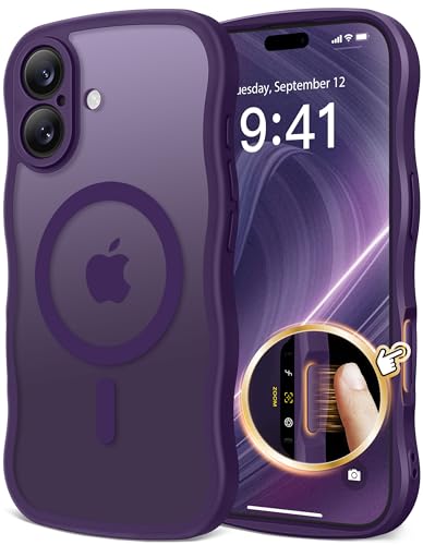 Coque iPhone 17 violette pour femmes au design de vagues mignonne et chic
