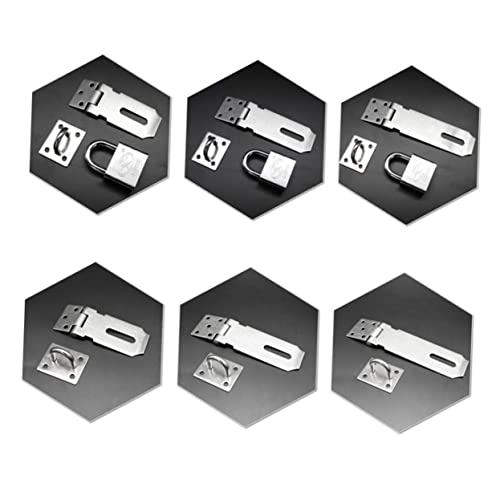 Image of DOITOOL 2pcs Padlock Hasp Door Clasp Stainless Steel Easy Install Security Lock Plate