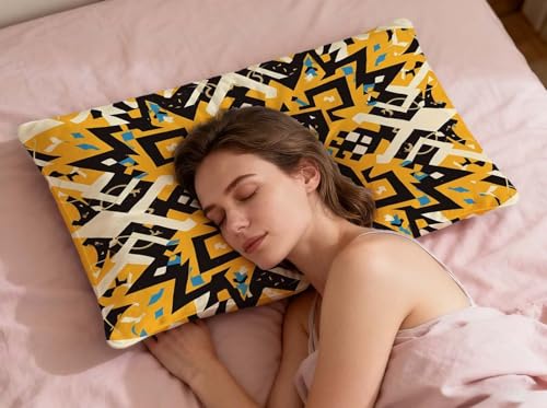 Velours coussin bohême orange 70x90cm d'exception pour décoration lit - 7