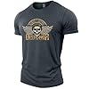 GYMTIER Death Before Dishonor - Men's Gym T-Shirt - Bodybuilding Workout Top, Dark Heather, XXL #4