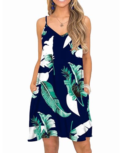 MISFAY Sommerkleid Damen kurzes lässiges Strandkleid V-Ausschnitt...