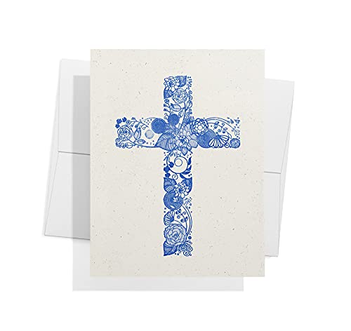 Image of Twigs Paper Christian Cross Greeting Cards, 12 Blank Note Cards