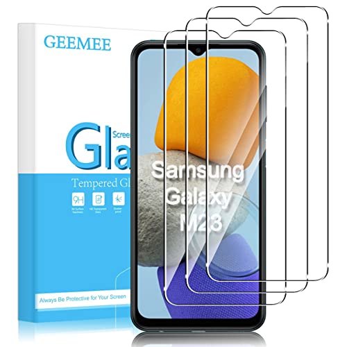 GEEMEE Protector de Pantalla para Samsung Galaxy M13/ M23 5G/M33 5G/A13 4G&5G, Cristal Templado Película Vidrio Templado 9H Alta Definicion Glass Screen Protector Film (Transparente)-3 Pack Cover