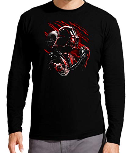 Camiseta Manga Larga de Hombre Star Wars R2D2 C2PO Dark Vader Han Solo Leia Estrella 3XL