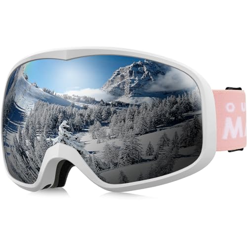OutdoorMaster Owl Ski Goggles OTG, Snow Snowboard Goggles for Men Women Youth Anti-Fog, 100% UV Protection