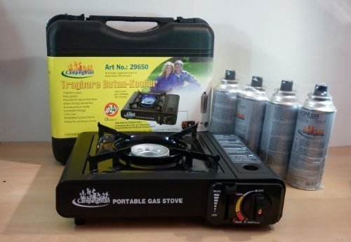 Kochmann Original Gaskocher + Koffer + 4 Gaskartuschen