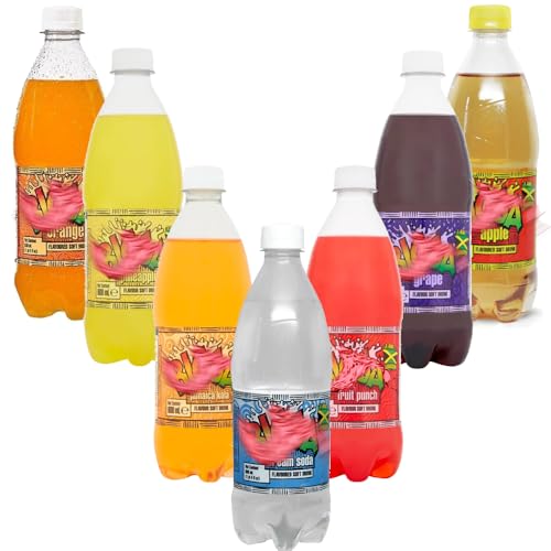 Random Mixed Orange, Cream Soda, Jamaica Kola, Pineapple, Grape & Fruit Punch Flavour Soft Drink 600ml -Fizzy Soft Drink with Sugar and Sweeteners - Gga (6 x Random Mixed Bottle)