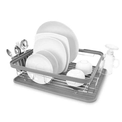 Anika Kitchen Dish Drainer Rack, Grey, Model 69069