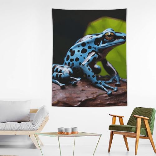 Tapisserie murale grenouille bleue BTCOWZRV pour decoration de chambre