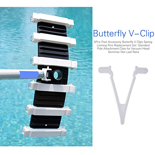 Leaf Net Skimmer Clipe,6 pçs/conjunto escova de piscina V clipes | Substituição de clipes de fixação