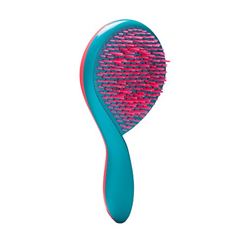 Michel Mercier Ultimate Girlie Detangling Brush for Thick Hair, Pink Handle/Blue Bristles