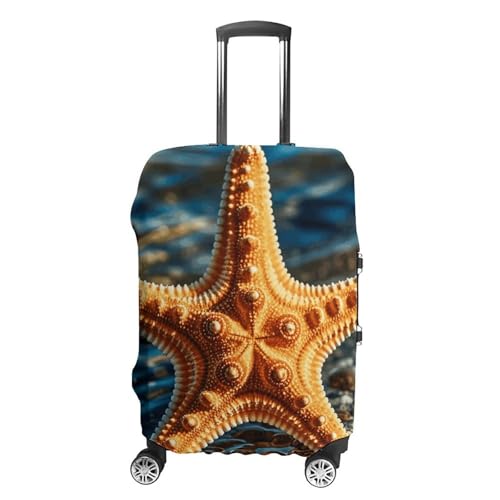 Travel Luggage Cover Elastic Suitcase Protector Anti-Scratch Washable Beautiful Starfish Luggage Sleeve Tsa Approved Carry on Covers Baggage Cover Fits 18-32 Inch Luggages
