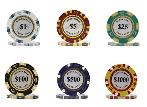 image for DA VINCI Monte Carlo Poker Club Set of 500 14 Gram 3 Tone Chips with U