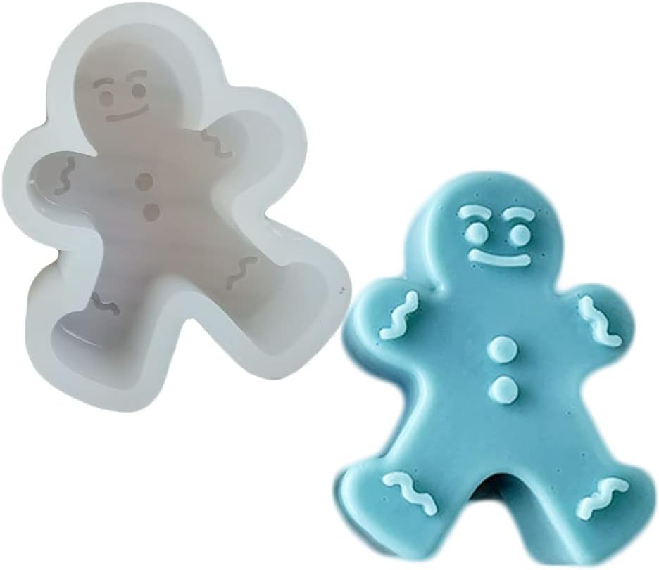 Gingerbread Man Silicone Candle Molds 3D Christmas Molds for Xmas Party Decor Candles Wax Melts Aromatherapy Cake Chocolate Cupcake Handmade Soap Car Freshie Epoxy Resin Gifts-picture-11