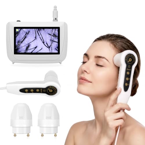 Skin Hair Analyzer 5 Inch Rechargeable Scalp Camera with 50x/200x Lenses Scalp & Skin Analysis Machine Profesional for Homes Salons and Beauty Parlors.