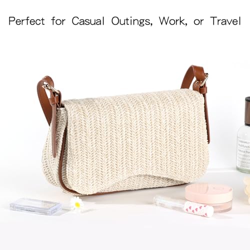 Image of Richeart Straw Purses for Women - Summer Beach Shoulder Purse - Boho Clutch Underarm Bag
