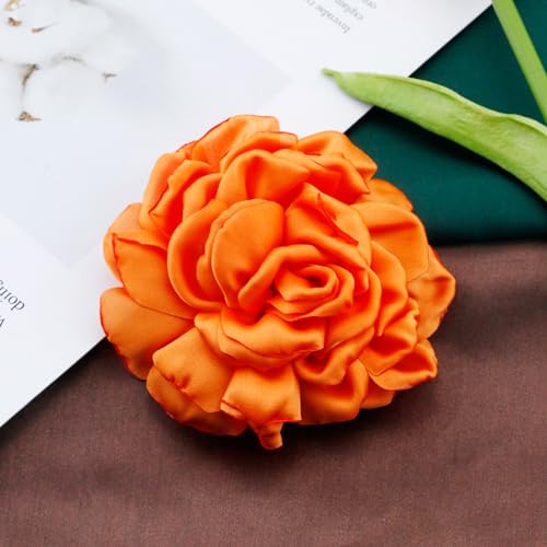 Image of CSIYANJRY99 Dainty Feather & Rose Flower Large Brooch Lapel Pins Delicate Elegant Handmade Flower Brooches Pin Classic for Wedding Party Dance Banquet for Women Dress Suit Ceremony Clothes Accessories Jewelry Valentine's Day Gifts