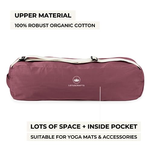 Lotuscrafts Yoga Mat Bag PUNE - Fair & Ecological - Yoga Bag Made of 100% Organic Cotton - Yoga Bag for Yoga Mat - Yoga Mat Cover - Yoga Mat Carrier Bag - Yoga Equipment Bag - GOTS Certified - Image 3