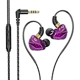 S16カナル型 有線イヤホン イヤモニ インナーイヤー Wired earphones イヤフォン モニター メロディー 1BA+1DD 人間工学に基づいて設計 ミックス インイヤー 2pin リケーブル可能 イヤモン ヘッドフォン 3.5mmプラグ Android適用 通勤/通学/音楽モニター/ゲーム用(Purple)
