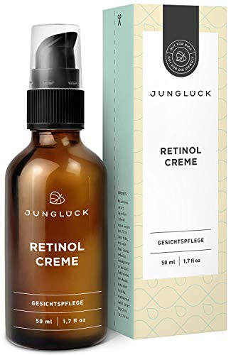 Junglück vegane Retinol Creme | 50 ml in Braunglas | Vitalisierende Gesichtspflege für strahlende Haut | Wir stehen für natürliche & nachhaltige Kosmetik made in Germany