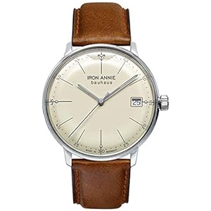 Iron Annie Damenuhr mit Lederband Serie Bauhaus Lady 35 MM Gehäusedurchmesser Datum in verschiedenen Variationen