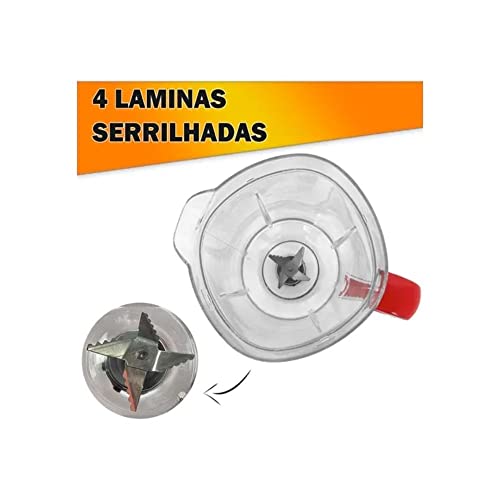 Copo Liquidificador Mondial L-850w / 900w Cristal Vermelho